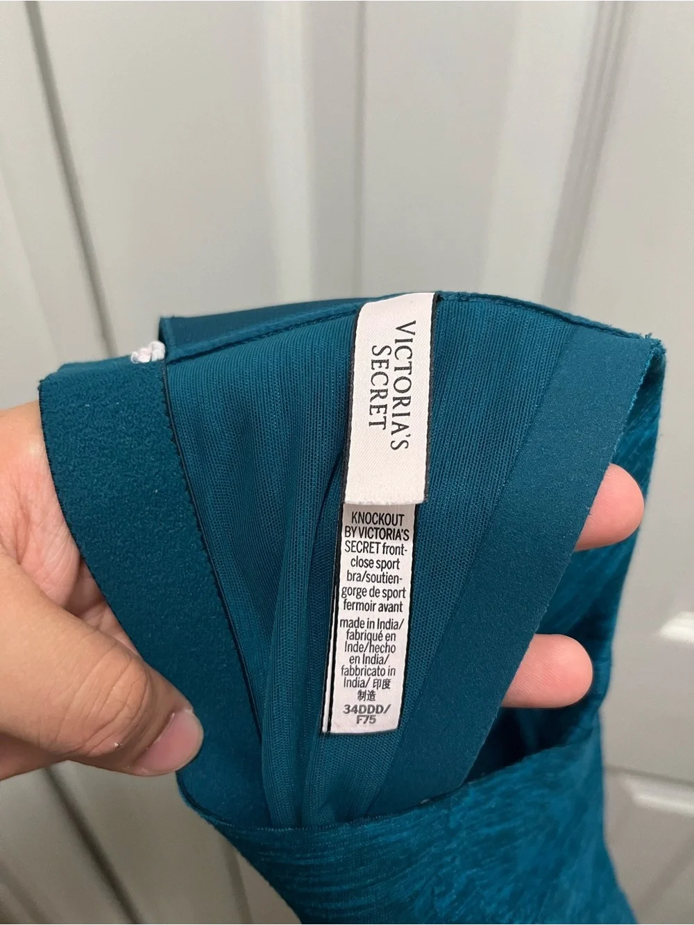 Victoria’s Secret Knockout Front-Close Sports Bra 34DDD Teal High Impact - Picture 4 of 4